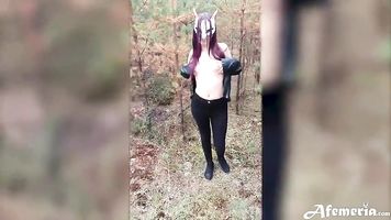 Foxy Passionate Blowjob and Doggystyle Fuck in the Forest
