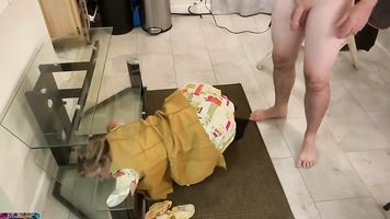 Stepmom gets stuck and fucked in the ass