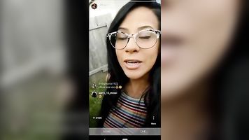 Husband surpirses IG influencer wife while she's live. Cums on her face.