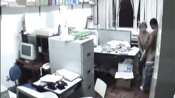 Naughty blonde has sex with another employee inside accounting office