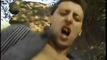 MILF With A Thick Bush Fucking Outside
