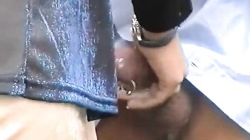 Old grey haired guy fucks y. woman outdoors
